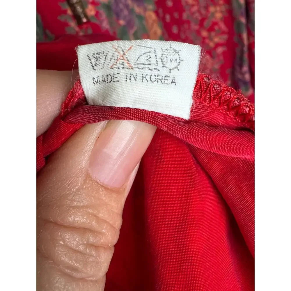 Unbranded Red/Purple & Green Women's Long Sleeve Button Down Blouse. - Picture 4 of 5